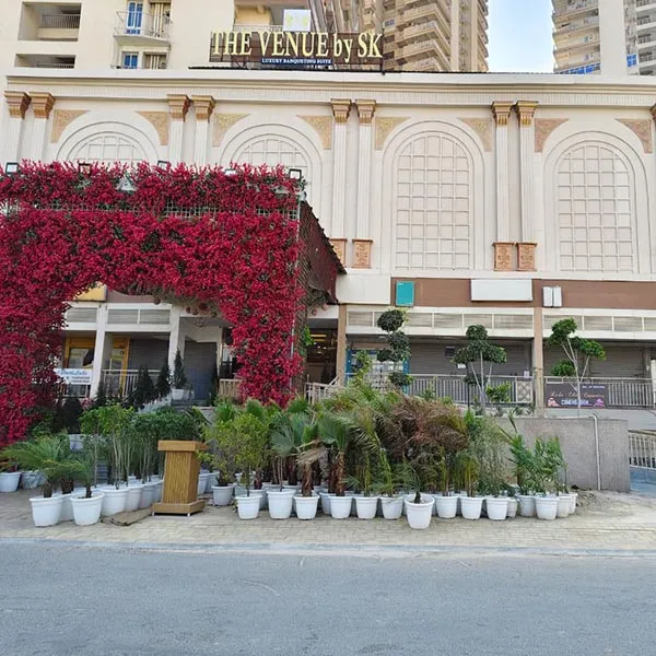 Elegant interior of The Venue by SK hotel in Gaur City, Greater Noida